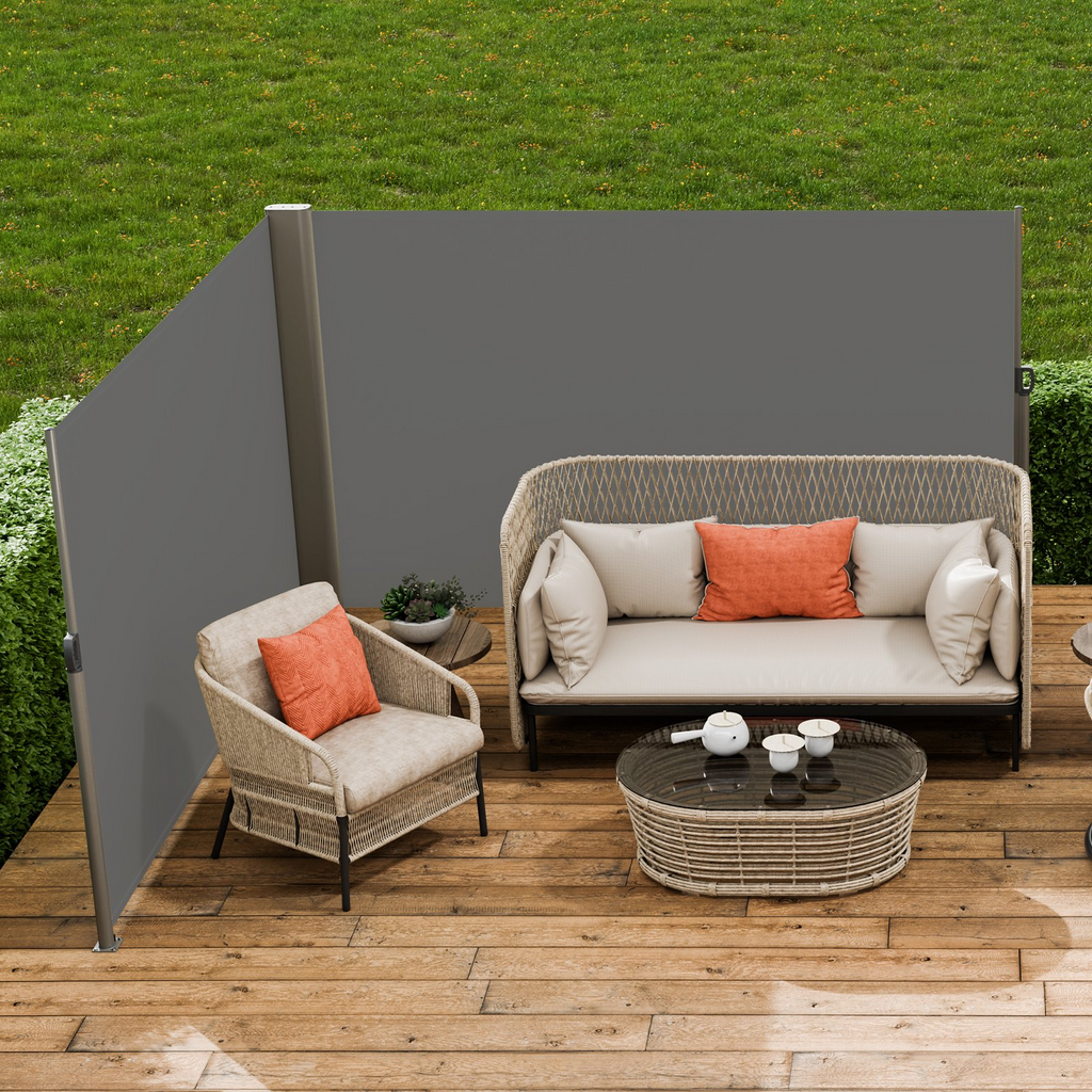 Toldo lateral retráctil VEVOR 63'' x 236'' pantalla solar para patio completamente de aluminio a prueba de óxido