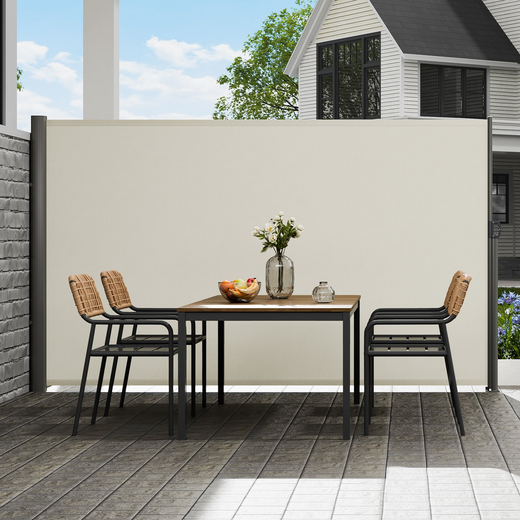 Toldo retráctil beige VEVOR de 180 x 300 cm (71 x 118 in) de aluminio resistente