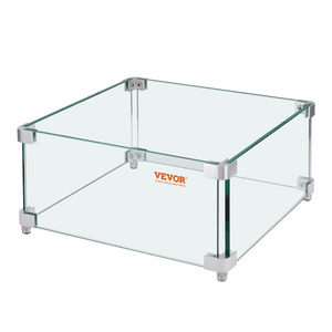 VEVOR Protector contra el viento para fogatas a gas para mesa de fuego cuadrada, 15 x 15 x 7 pulgadas