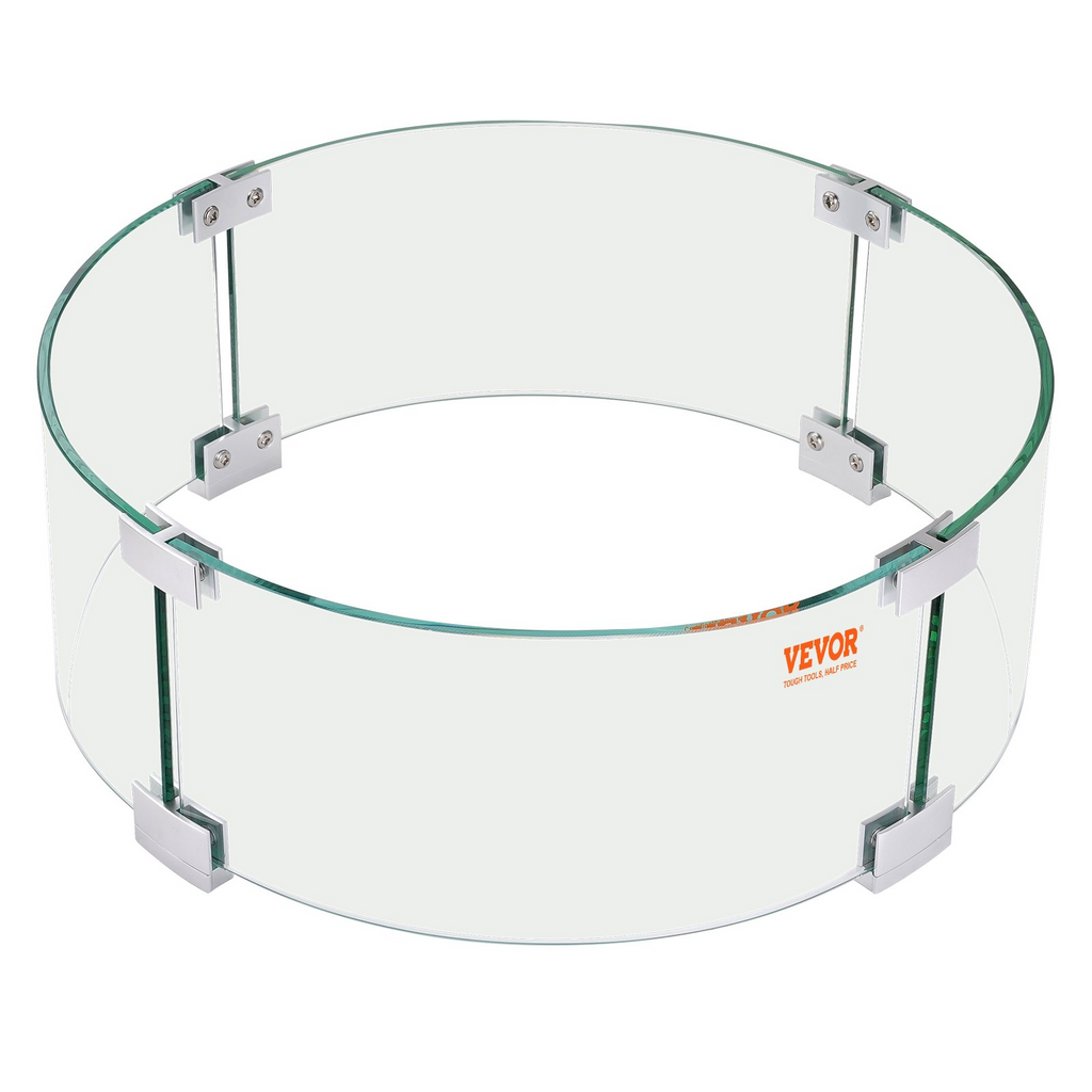VEVOR protector de llama de vidrio redondo de 17 x 6,7 pulgadas