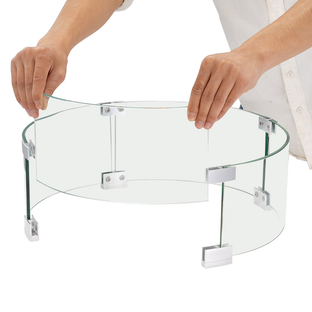 VEVOR protector de llama de vidrio redondo de 17 x 6,7 pulgadas