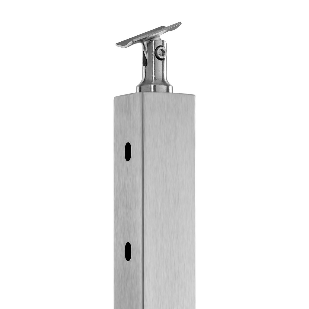 Poste de barandilla de cable con orificio horizontal de acero de 36" x 2" x 2" 10 orificios pretaladrados