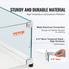 VEVOR Protector de viento de vidrio para mesa de fogata rectangular de 36 x 16 x 7,5 pulgadas