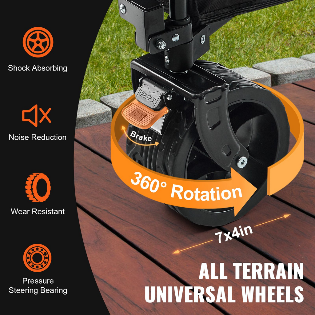 VEVOR - Carro plegable para playa 220 L con capacidad máxima de 330 lb