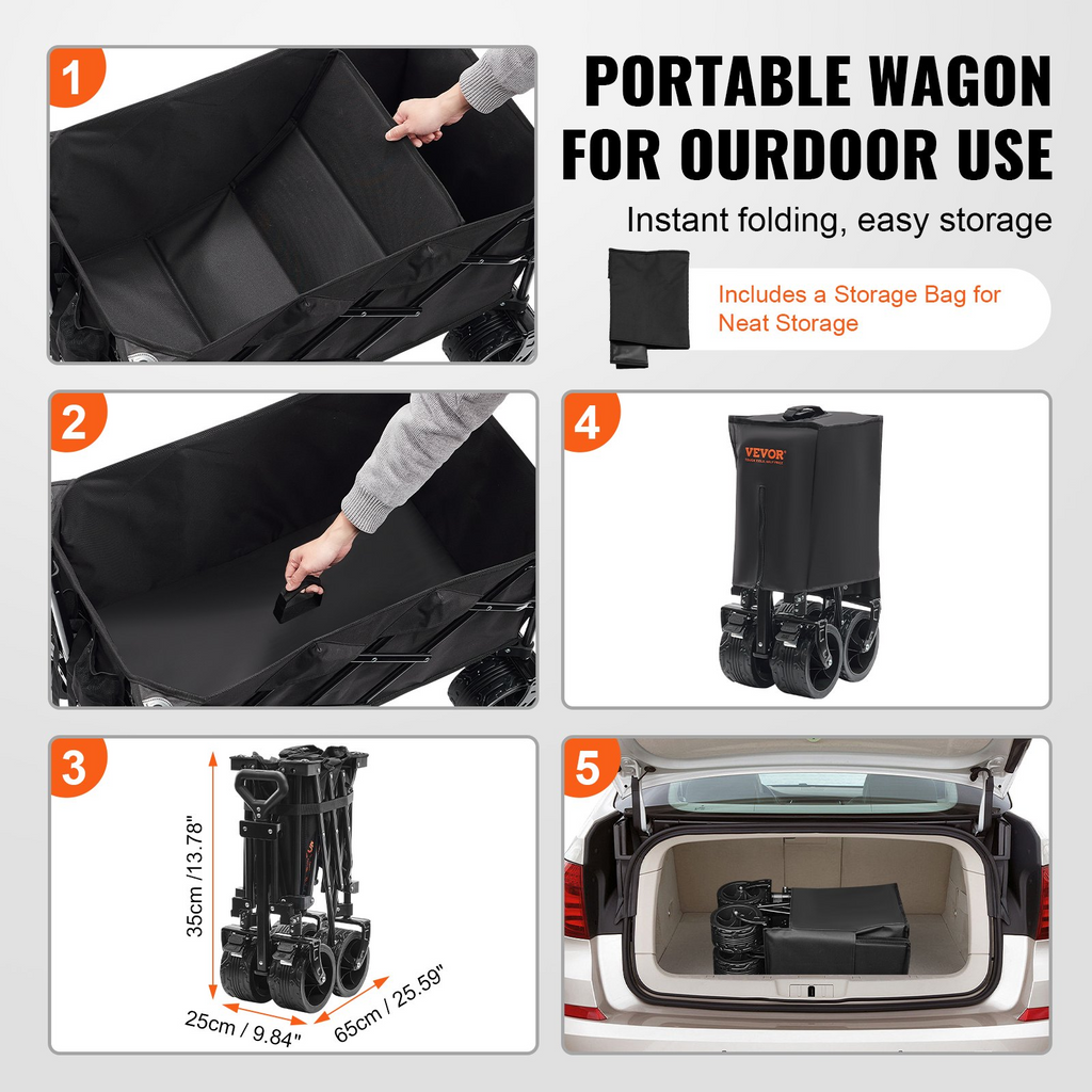 VEVOR - Carro plegable para playa 220 L con capacidad máxima de 330 lb