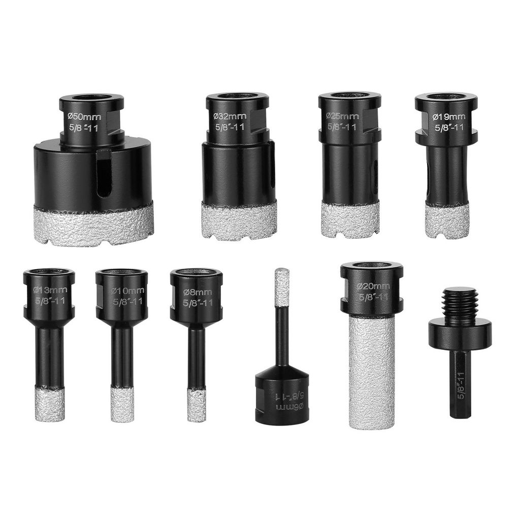 VEVOR Juego de brocas de diamante para perforar con núcleo 8 piezas, 6/8/10/13/19/25/32/50 mm