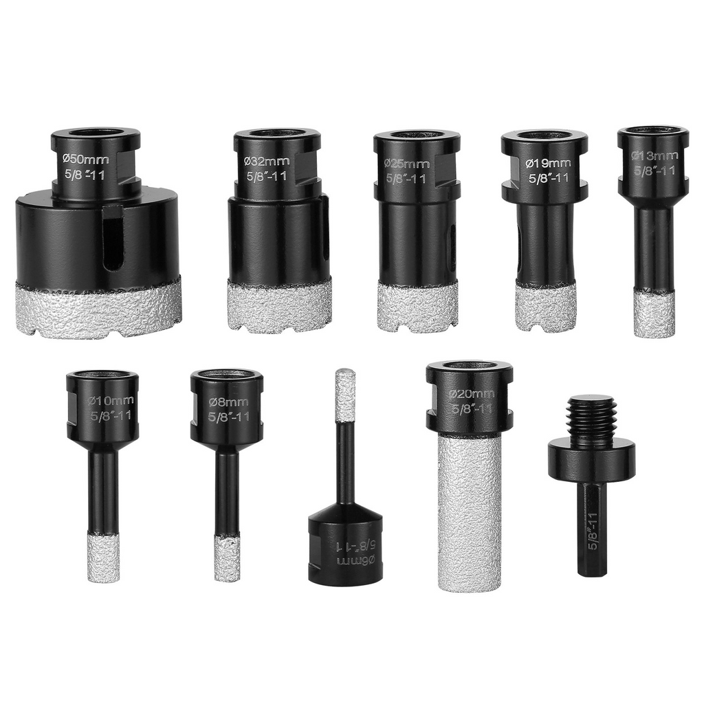 VEVOR Juego de brocas de diamante para perforar con núcleo 8 piezas, 6/8/10/13/19/25/32/50 mm