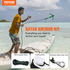 Kit de anclaje para kayak VEVOR para tabla de remo de 3,5 lb con cuerda de 26,2 pies/8 m y boya