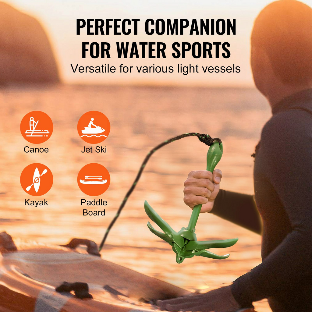 Kit de anclaje para kayak VEVOR para tabla de remo de 3,5 lb con cuerda de 26,2 pies/8 m y boya