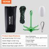 Kit de anclaje para kayak VEVOR para tabla de remo de 3,5 lb con cuerda de 26,2 pies/8 m y boya