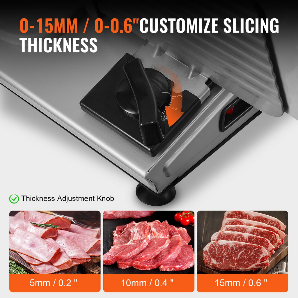 Cortadora de carne VEVOR de 180 W con hoja de acero inoxidable SUS420 de 7,5" y protector de hoja