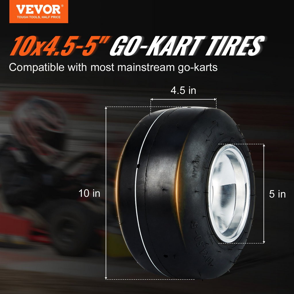 Neumáticos y llantas para karts VEVOR de 10 x 4,5 a 5 pulgadas
