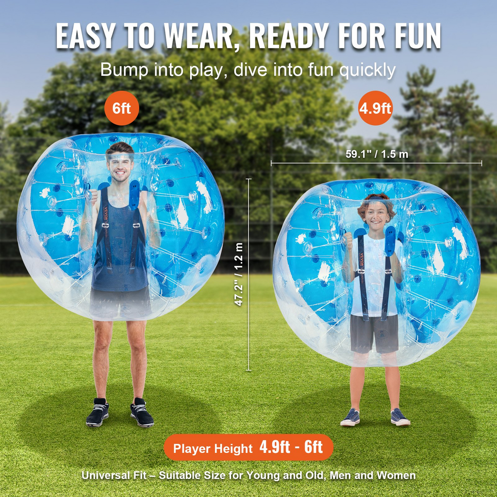 VEVOR - Pelota de parachoques inflable (1 unidad) 1,5 m (5 pies) de cuerpo 0,8 mm de grosor de PVC