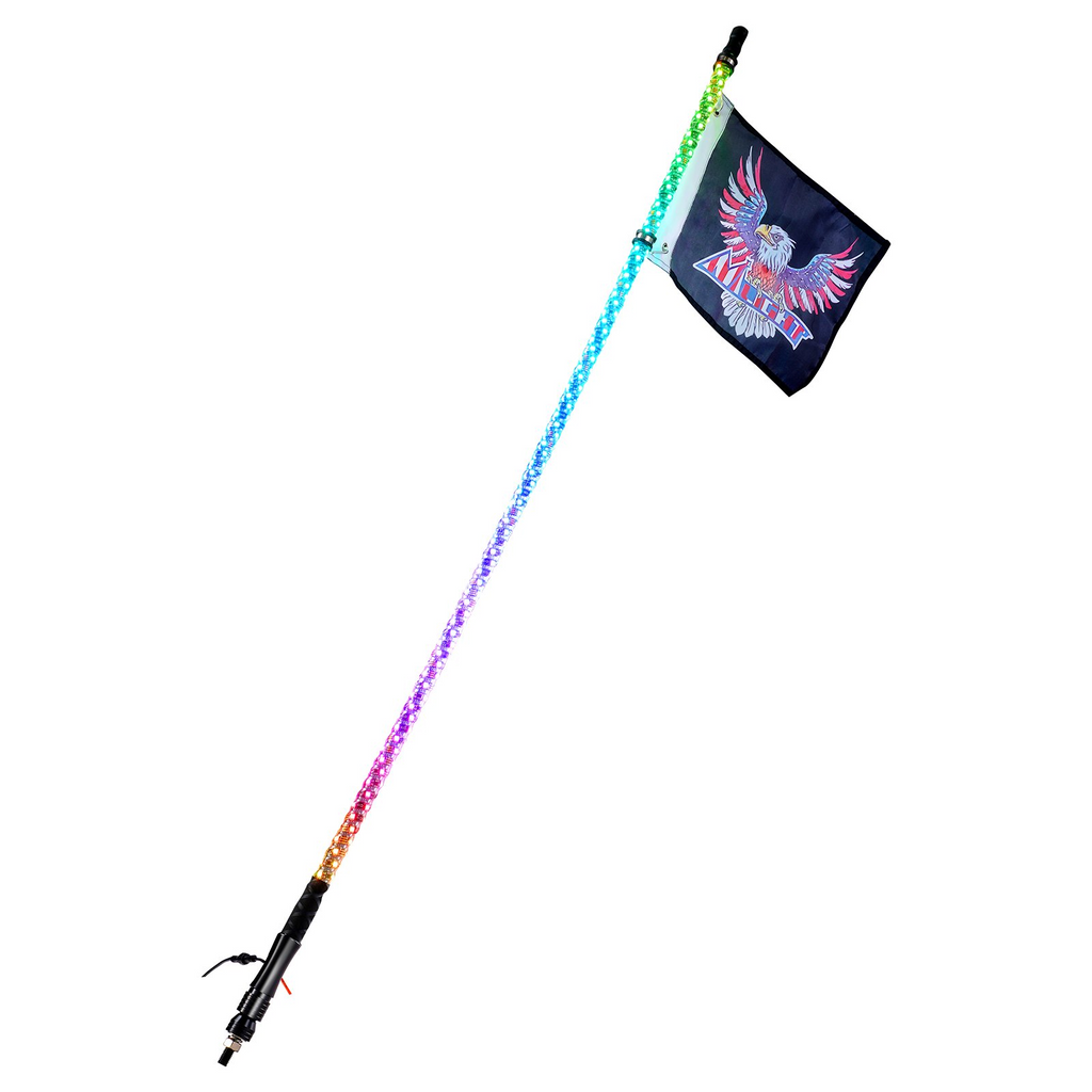 VEVOR Whip Light y control remoto Impermeable 360° con 2 banderas