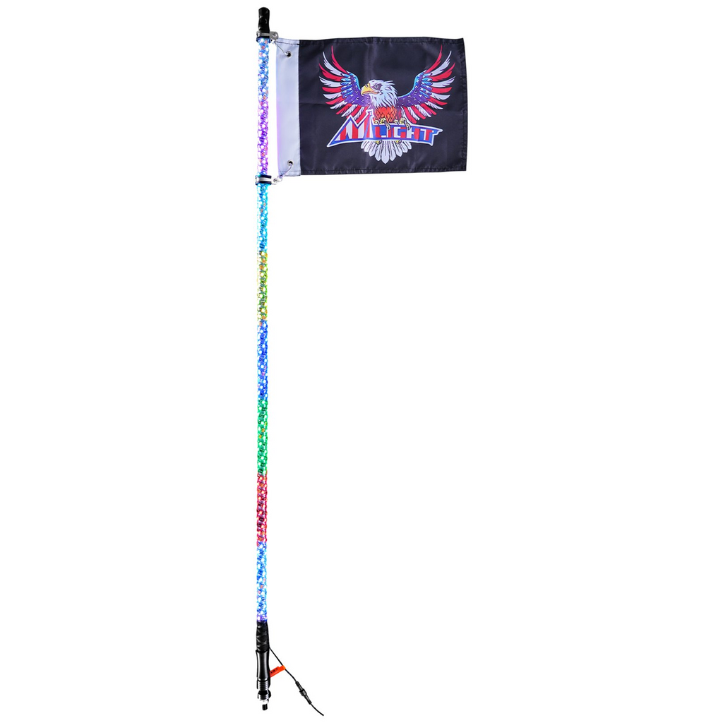 VEVOR Whip Light y control remoto Impermeable 360° con 2 banderas