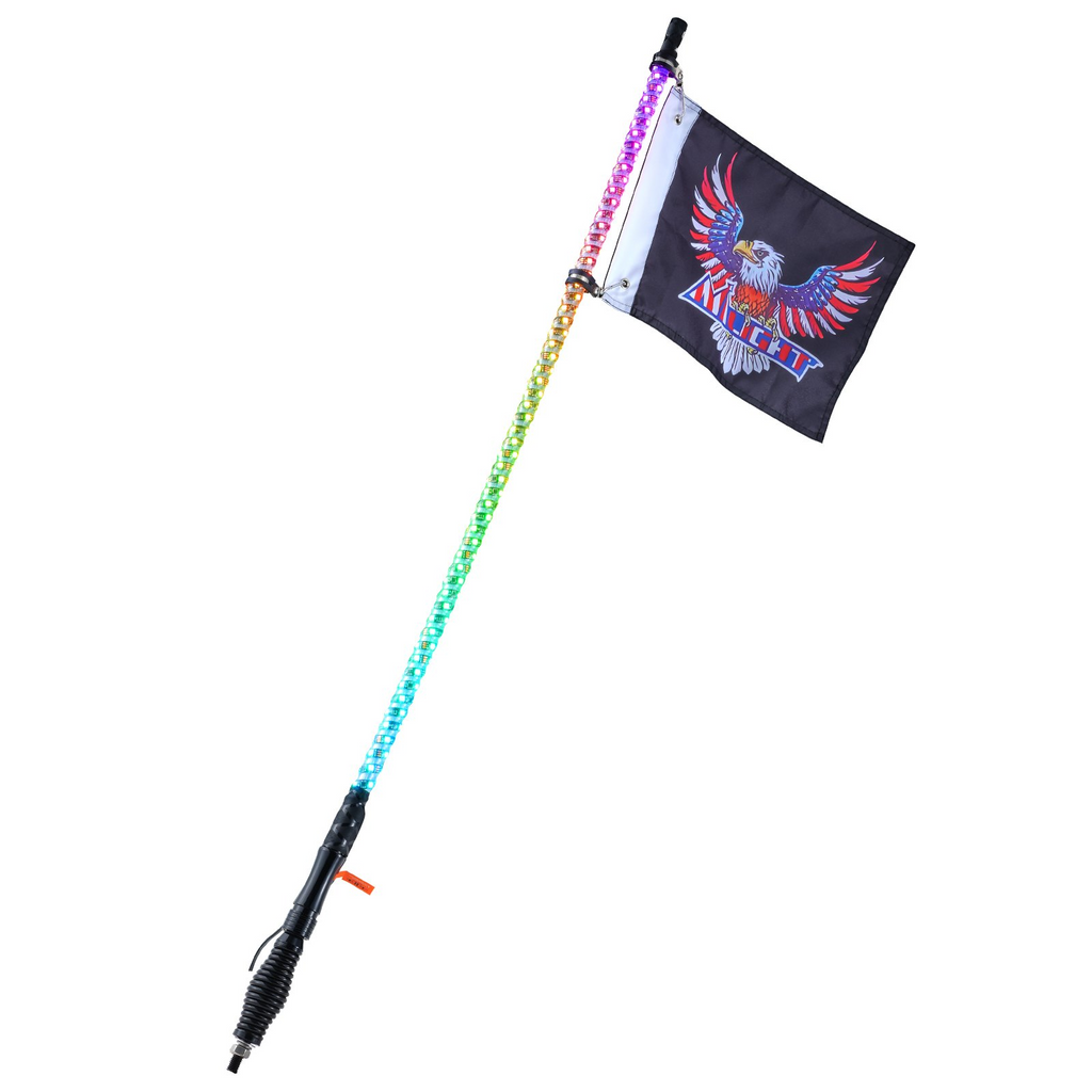 VEVOR LED Whip Light con base de resorte con aplicación y control remoto impermeable 360 °