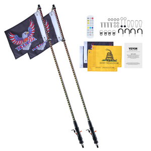 Control remoto Impermeable RGB con 4 banderas para UTV ATV motocicletas RZR Can-am camiones todoterreno