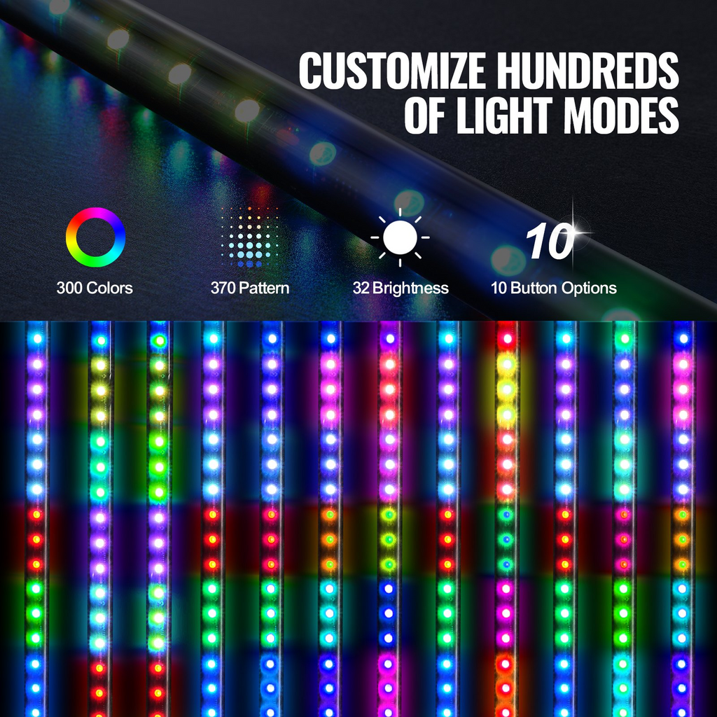 Control remoto Led Impermeable RGB con 4 banderas para UTV ATV motocicletas RZR Can-am camiones todoterreno Go-karts