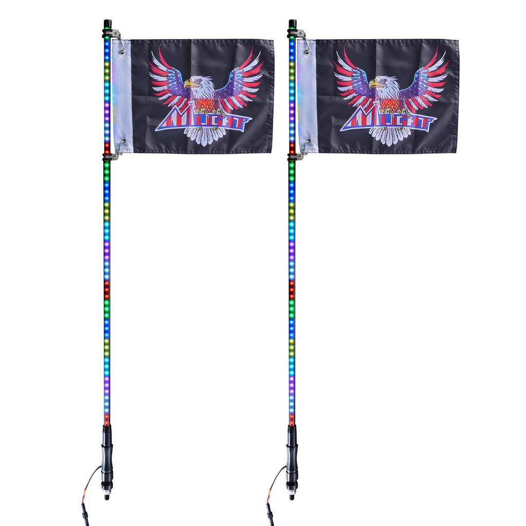 Control remoto Led Impermeable RGB con 4 banderas para UTV ATV motocicletas RZR Can-am camiones todoterreno Go-karts