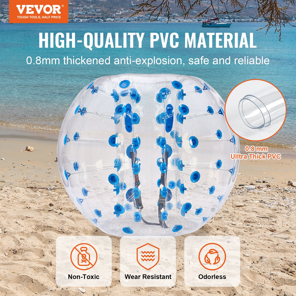 VEVOR - Pelota de parachoques inflable (1 unidad) 1,5 m (5 pies) de cuerpo 0,8 mm de grosor de PVC