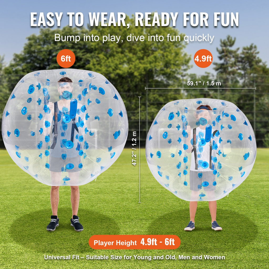 VEVOR - Pelota de parachoques inflable (1 unidad) 1,5 m (5 pies) de cuerpo 0,8 mm de grosor de PVC