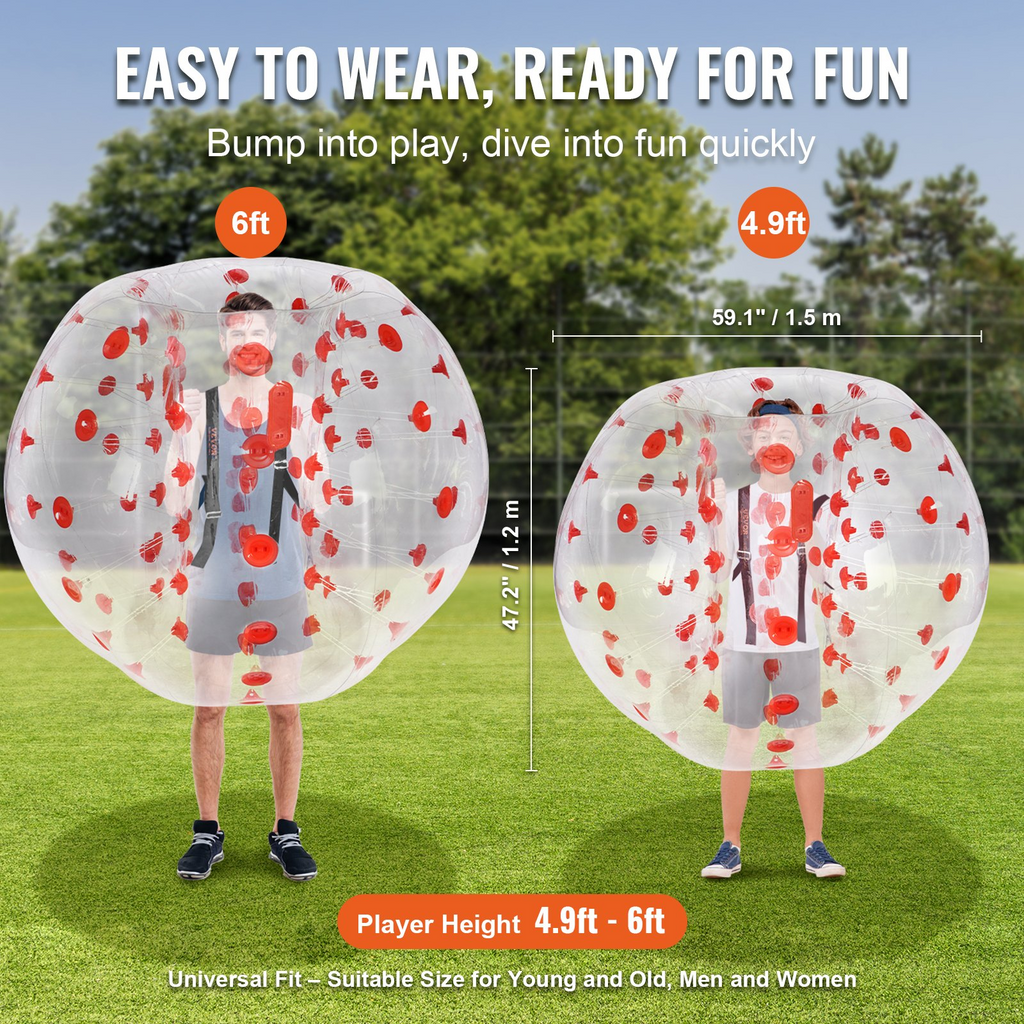 VEVOR - Pelota de parachoques inflable (1 unidad) 1,5 m (5 pies) de cuerpo 0,8 mm de grosor de PVC
