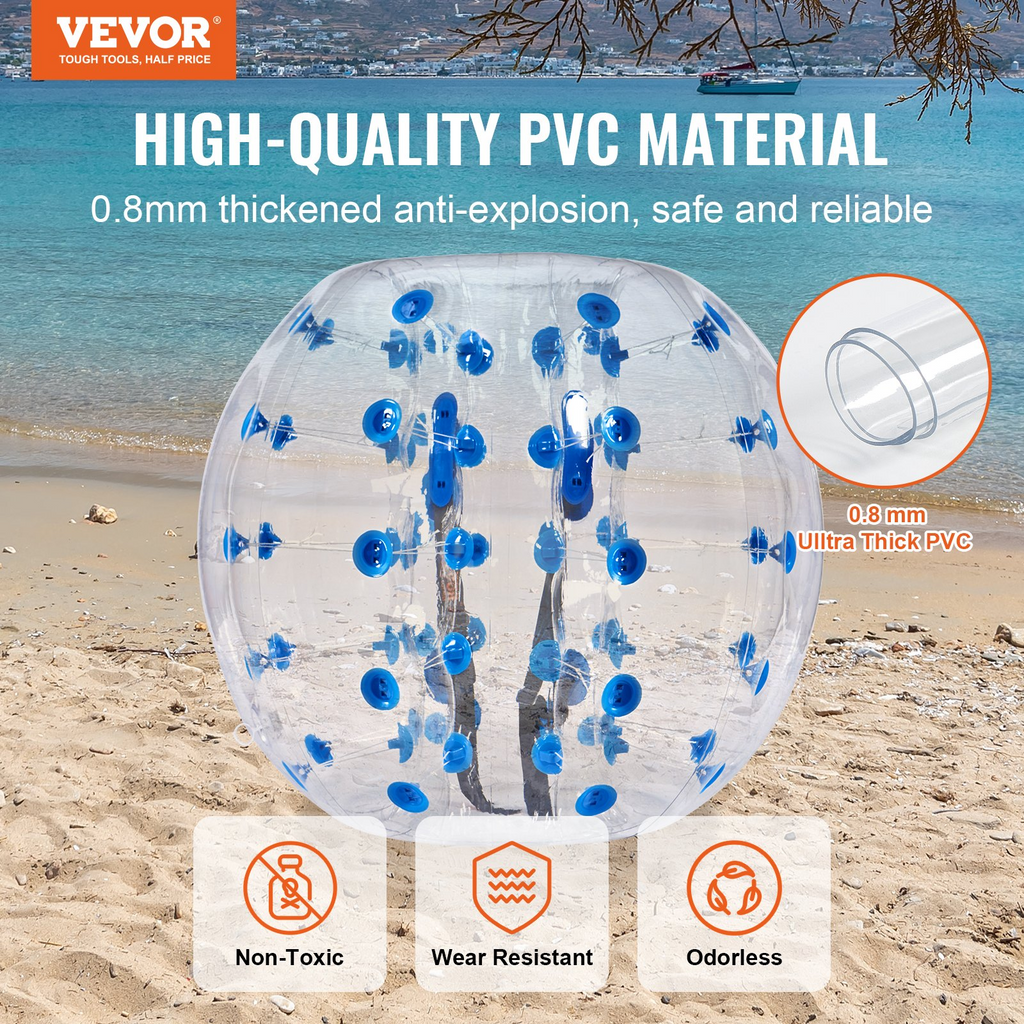 VEVOR - Pelota de parachoques inflable (1 unidad) 1,2 m (4 pies) de cuerpo 0,8 mm de grosor de PVC