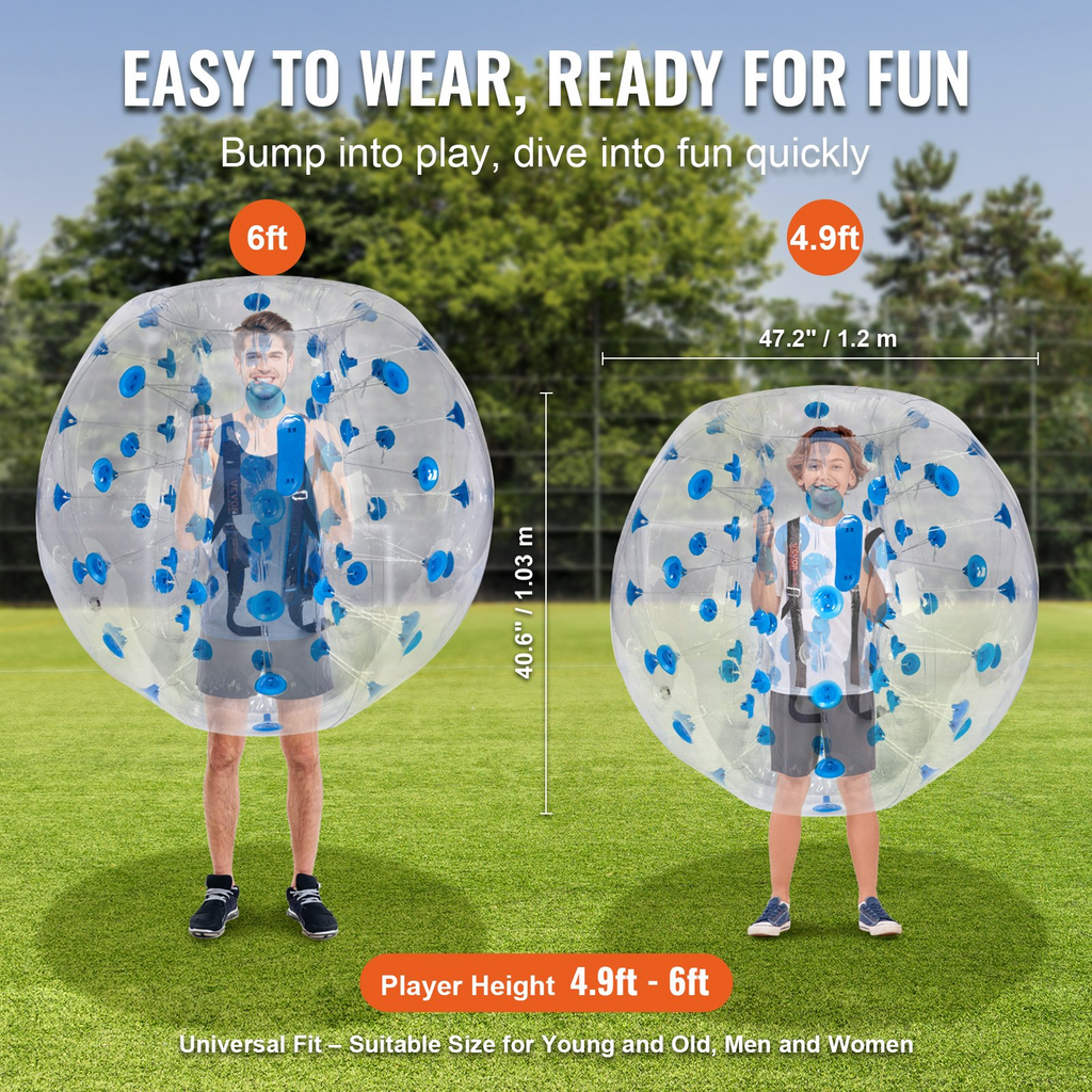 VEVOR - Pelota de parachoques inflable (1 unidad) 1,2 m (4 pies) de cuerpo 0,8 mm de grosor de PVC