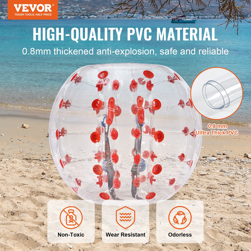 VEVOR - Pelota de parachoques inflable (1 unidad) 1,2 m (4 pies) de cuerpo 0,8 mm de grosor de PVC