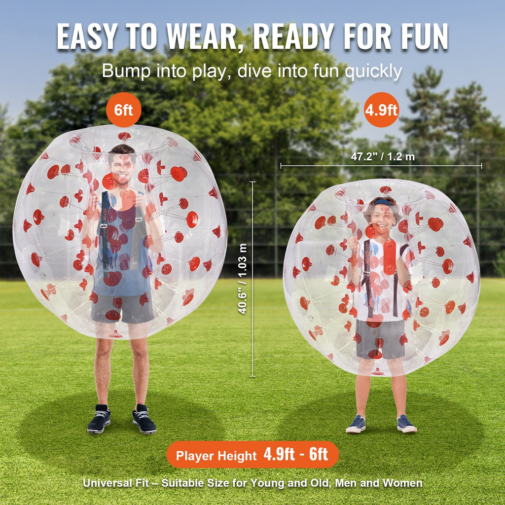 VEVOR - Pelota de parachoques inflable (1 unidad) 1,2 m (4 pies) de cuerpo 0,8 mm de grosor de PVC