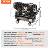 Compresor de aire a gas VEVOR de 7 HP de 13,2 galones pistón accionada por gas de 9 CFM a 115 PSI con presión máxima de 115 PSI