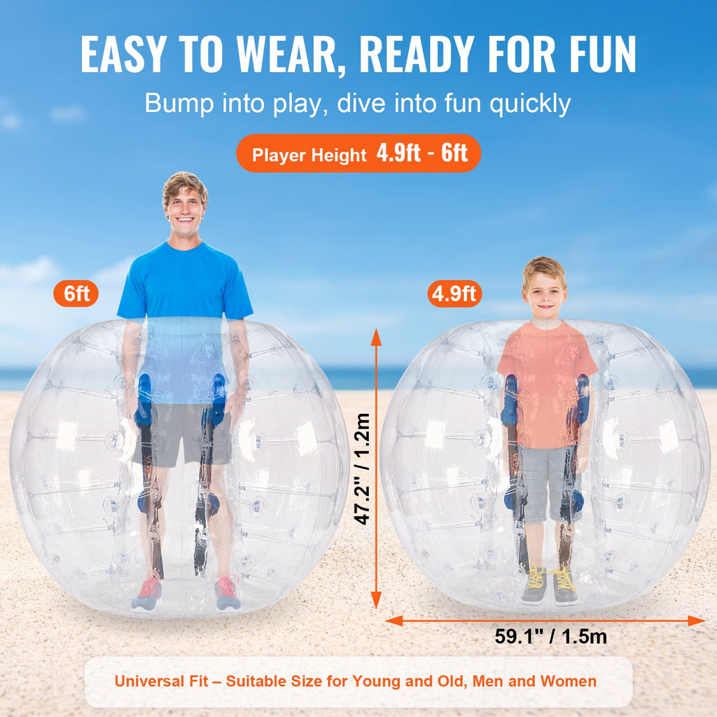 VEVOR - Pelota de parachoques inflable (1 unidad) 1,5 m (5 pies) de cuerpo 0,8 mm de grosor de PVC