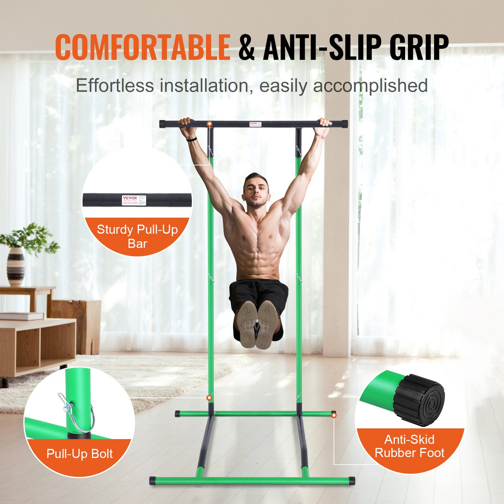 VEVOR soporte para barra de dominadas con altura ajustable de 2 niveles capacidad de peso de 220 libras