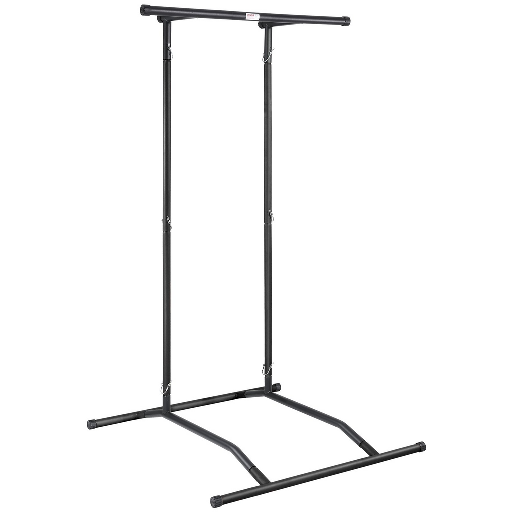 Soporte para barra de dominadas con altura ajustable de 2 niveles capacidad de peso de 220 libras color negro