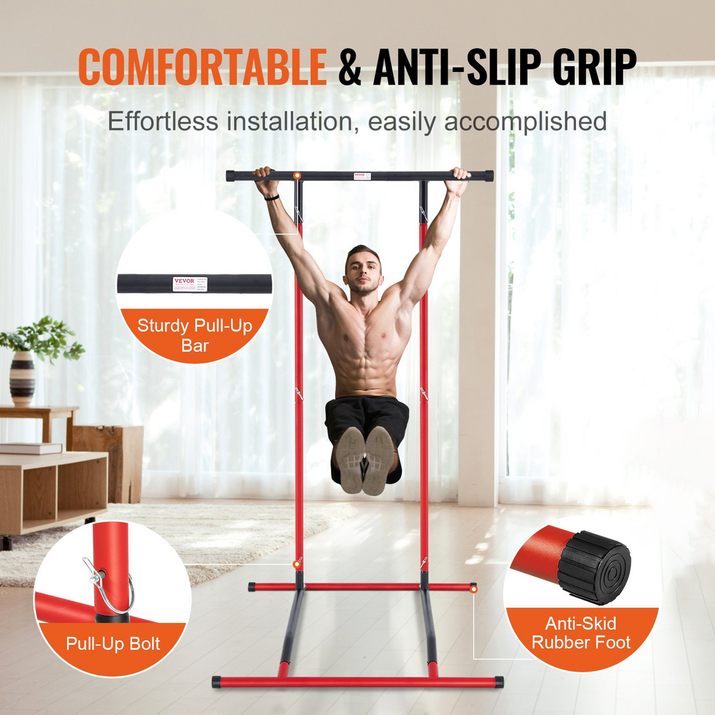VEVOR soporte para barra de dominadas con altura ajustable de 2 niveles capacidad de peso de 220 libras