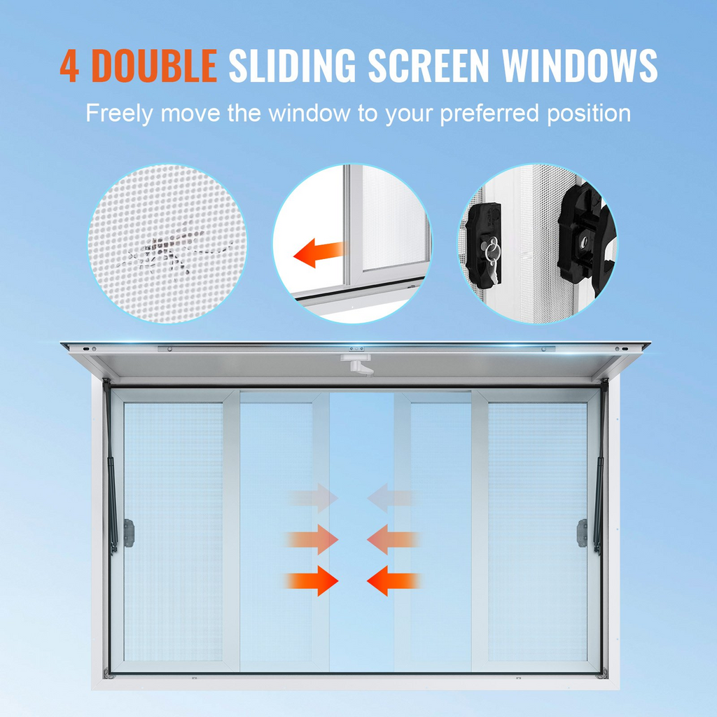 Ventana de concesión VEVOR de 53" x 33"