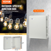 VEVOR Caja de conexiones eléctricas para exteriores, 13,78 x 9,84 x 5,90 pulgadas, caja de plástico ABS con tapa con bisagras y pestillo de acero inoxidable, resistente al agua y al polvo IP67.