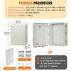 VEVOR Caja de conexiones eléctricas para exteriores, 13,78 x 9,84 x 5,90 pulgadas, caja de plástico ABS con tapa con bisagras y pestillo de acero inoxidable, resistente al agua y al polvo IP67.