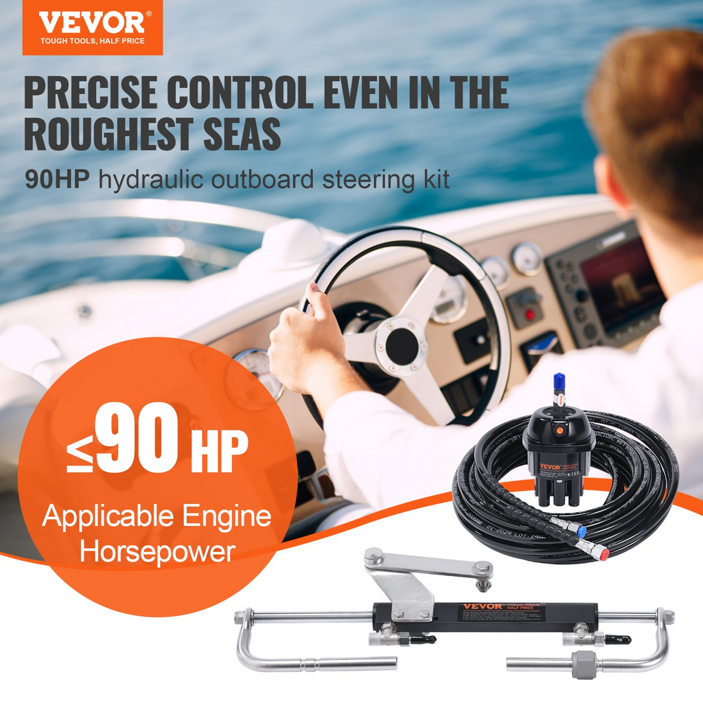 Kit de dirección hidráulica fueraborda VEVOR 90 HP