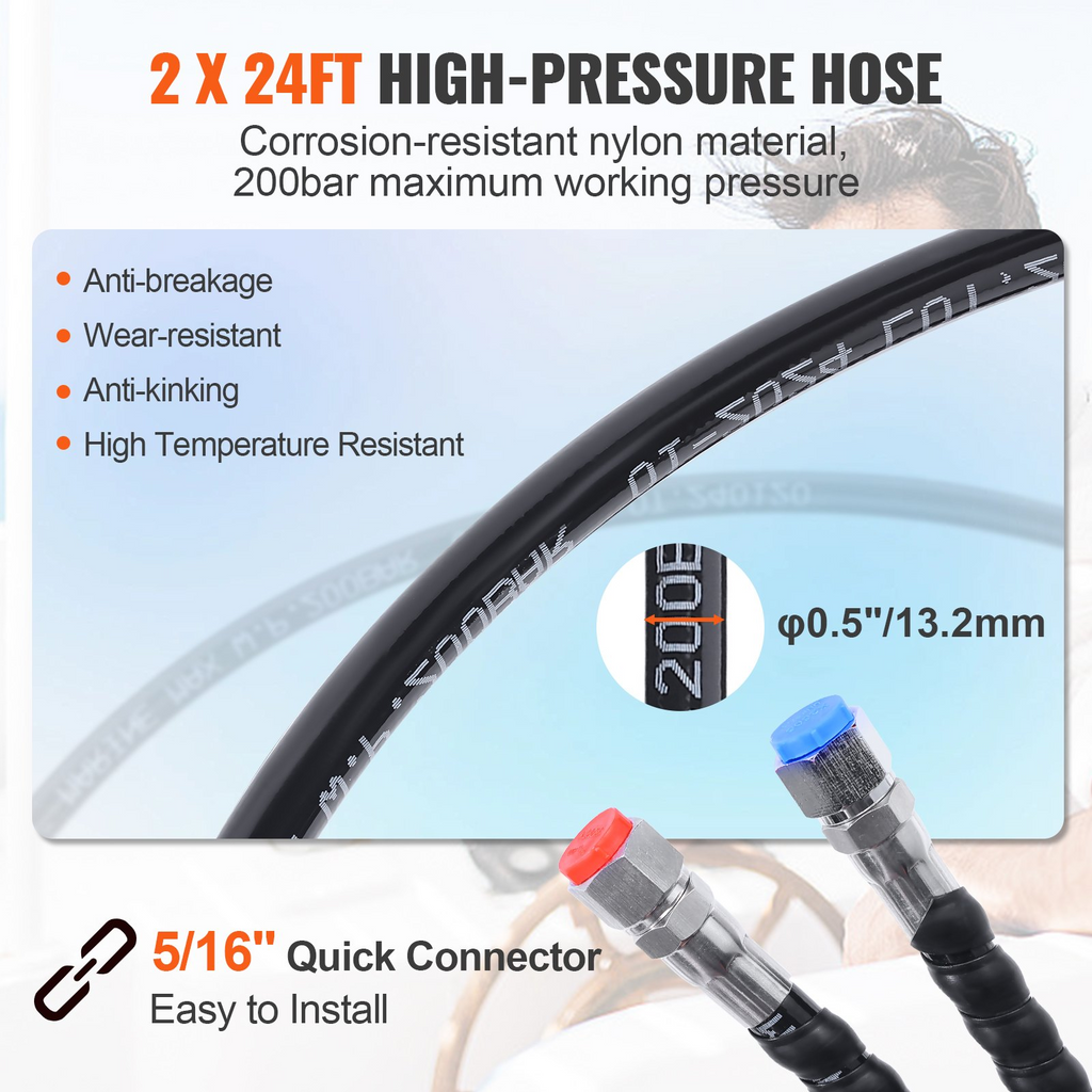 Kit de dirección hidráulica fueraborda VEVOR 90 HP