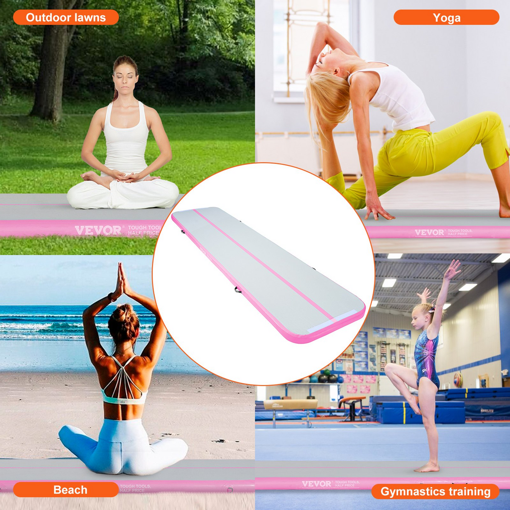 VEVOR Colchoneta inflable para gimnasia 4 pulgadas de grosor