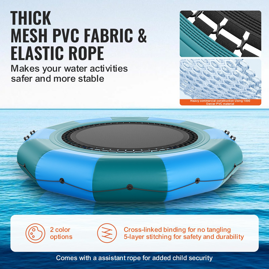 VEVOR - Trampolín acuático inflable de 12 pies para uso recreativo