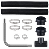 Juego de conductos para calentadores diésel VEVOR de 3" tubo de escape de acero inoxidable de 1", 2 salidas de aire conector de salida de aire en T y abrazaderas de manguera para calentadores de estacionamiento diésel de 2KW/5KW/8KW