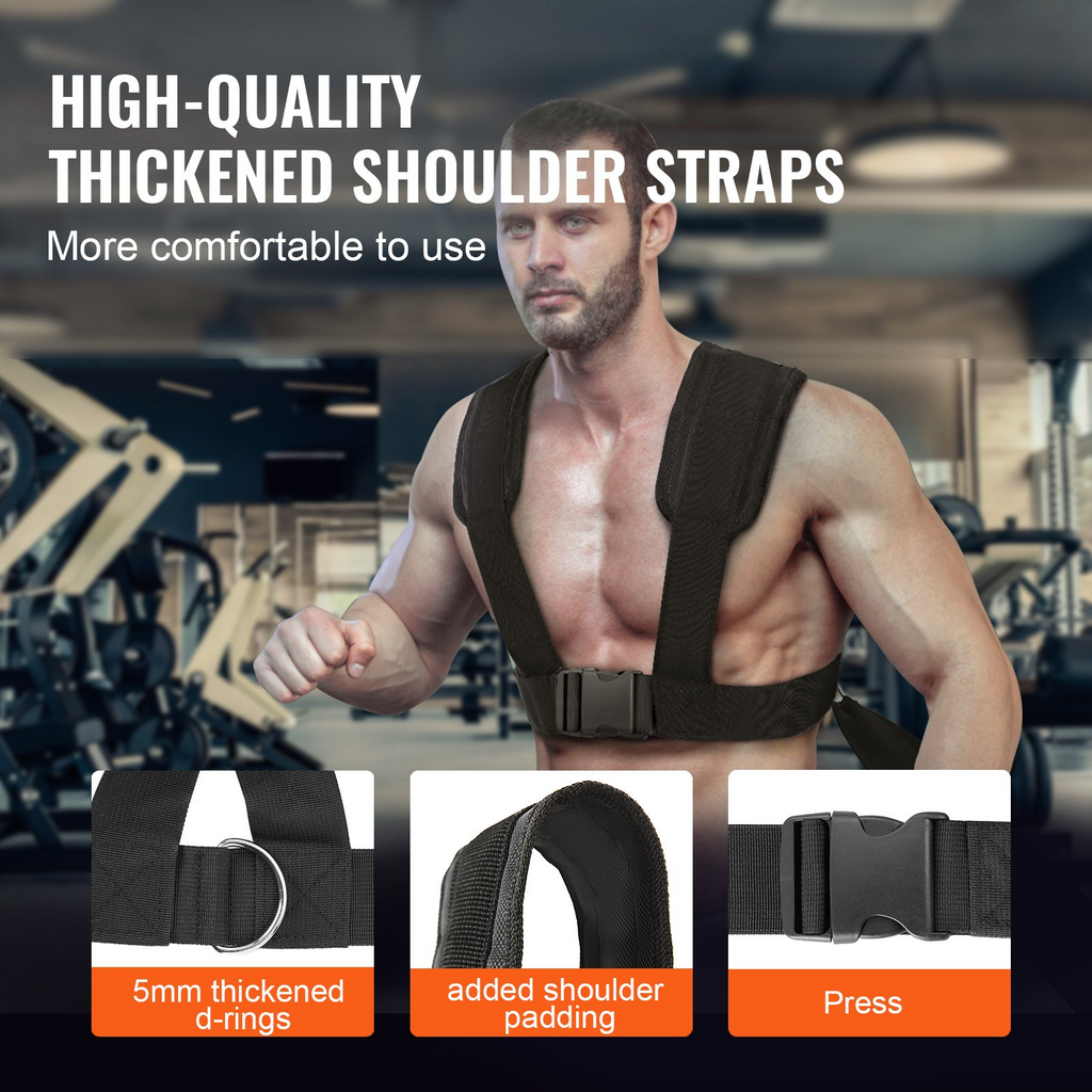 VEVOR Trineo de entrenamiento con pesas para placas de pesas de 2" color negro