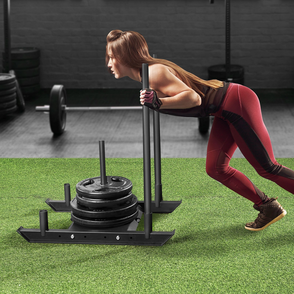 VEVOR Trineo de entrenamiento con pesas para placas de pesas de 2" color negro