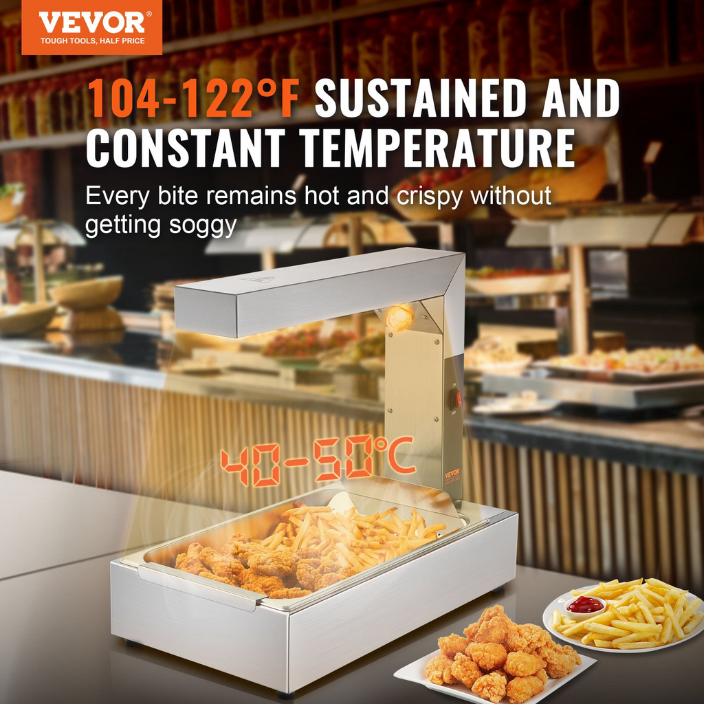 VEVOR - Calentador de alimentos para papas fritas de 750 W