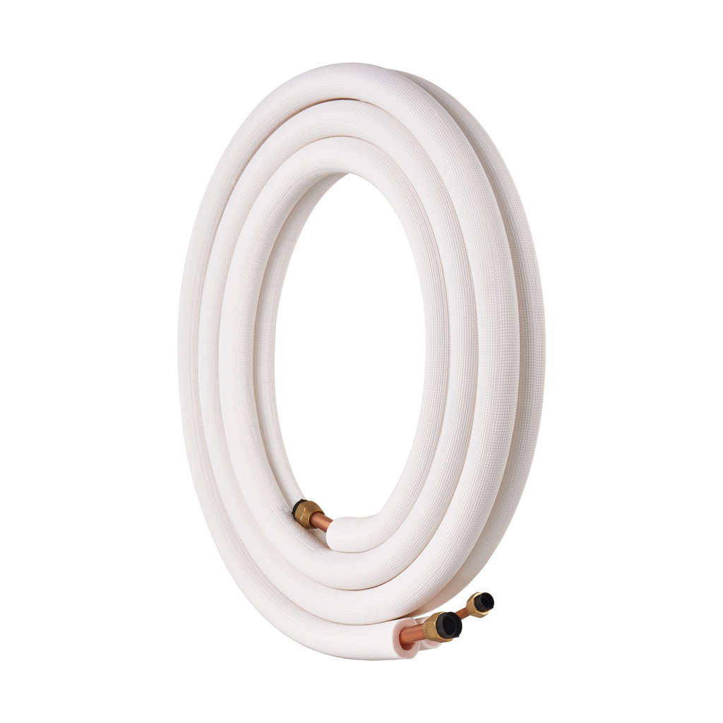 VEVOR - Juego de minilíneas divididas de 16 pies tubos de cobre de 3/8" y 5/8" de diámetro exterior y aislamiento de triple capa