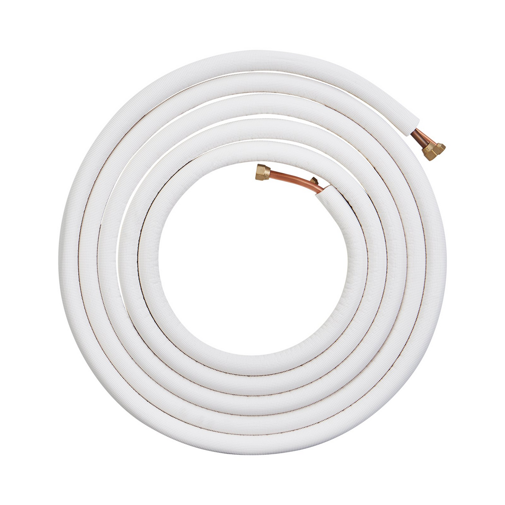 VEVOR - Juego de minilíneas divididas de 25 pies tubos de cobre de 1/4" y 1/2" de diámetro exterior y aislamiento de triple capa (cable de conexión de 27 pies)
