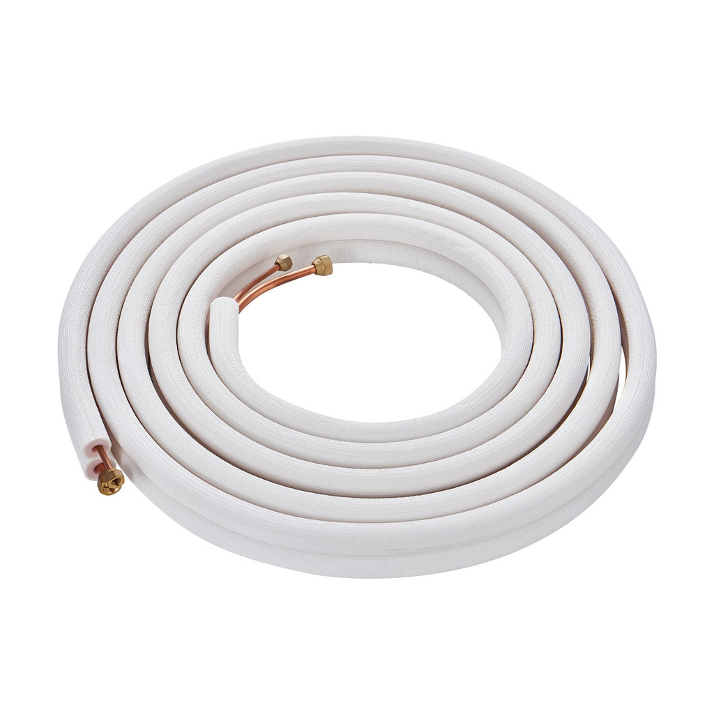VEVOR - Juego de minilíneas divididas de 25 pies tubos de cobre de 1/4" y 3/8" de diámetro exterior y aislamiento de triple capa (cable de conexión de 27 pies)