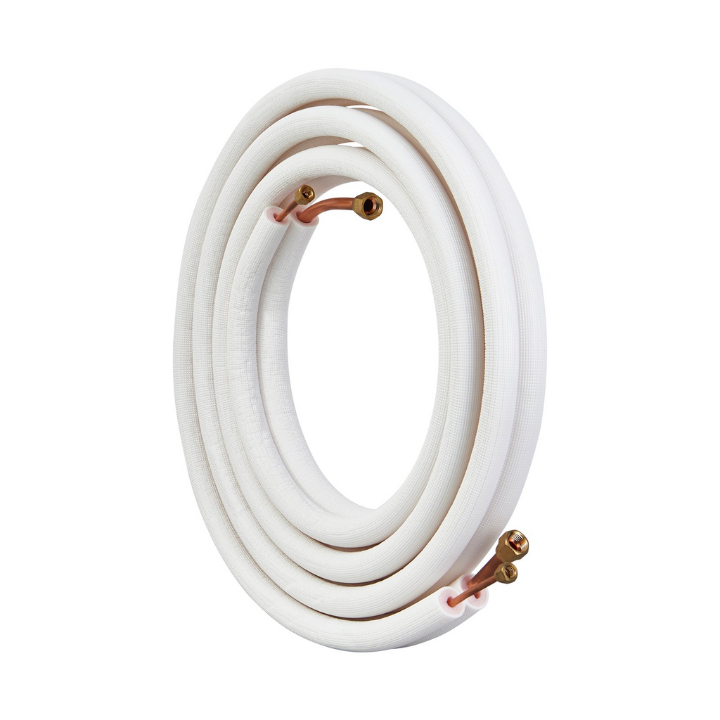Juego de minilíneas divididas VEVOR de 16 pies tubos de cobre de 1/4" y 1/2" de diámetro exterior y aislamiento de triple capa (cable de conexión de 18 pies)